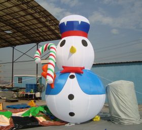 C1-167 Juloppblåsbar snømann og candy stokk
