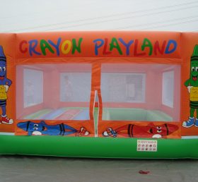 T2-2595 Crayon oppblåsbar trampolin