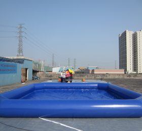 Pool1-557 Stort mørkblått oppblåsbart basseng