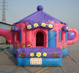 T2-2422 Rosa oppblåsbar trampolin
