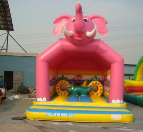 T2-398 Rosa elefant oppblåsbar trampolin