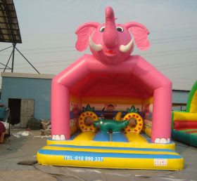 T2-2532 Rosa elefant oppblåsbar trampolin