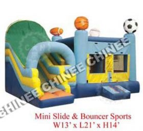 T5-137 Sport stil oppblåsbar slott trampoline kombinasjon lysbilde