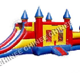 T5-224 Oppblåsbart slott studsehus med lysbilde