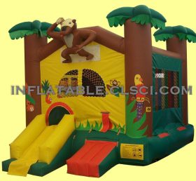 T2-1451 Jungle tema oppblåsbar trampolin