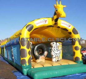 T2-2104 Giraffe oppblåsbar trampolin