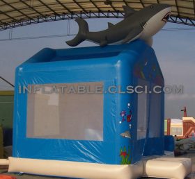 T2-2444 Shark oppblåsbar trampolin