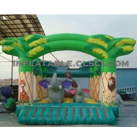 T2-2662 Jungle tema oppblåsbar trampolin
