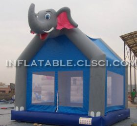 T2-2876 Elefant oppblåsbar trampolin