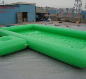 Pool1-562 Grønn firkantet oppblåsbart basseng