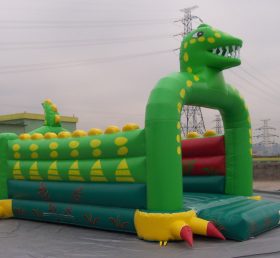 T2-302 Dinosaur oppblåsbar trampolin