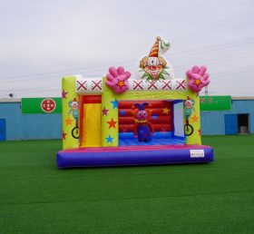 T2-3334 Clown oppblåsbare slott klovn sirkus hoppe slott