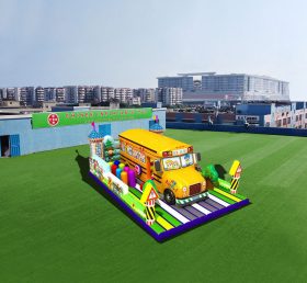 T6-461 Buss gigantisk oppblåsbar barnas park bakken spill