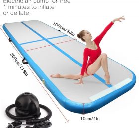 AT1-053 Oppblåsbare gymnastikk luftpute rulle pute luftpute gulvpute med elektrisk pumpe hjemme/trening/cheerleading/strand/vann