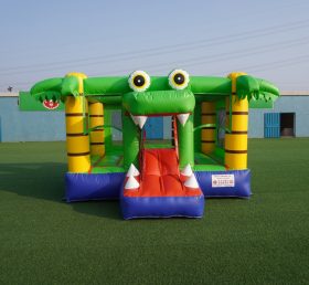 T2-3503 Barnas oppblåsbare trampoline kombinert krokodille temakombinasjon