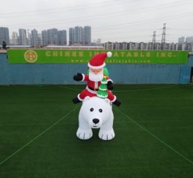 ID1-005 Julenissen og isbjørnen juleoppblåsbare dekorasjoner