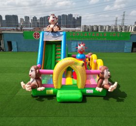 T6-3560B Pirates Monkey Theme Oppblåsbare Slide Jump