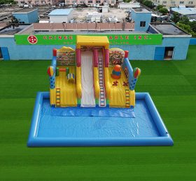 Pool2-827 Carnival oppblåsbart badeland med basseng